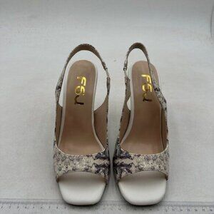 FSJ Women Square Open Toe Chunky High Heel Sandals Slingback Heels Shoes Grey